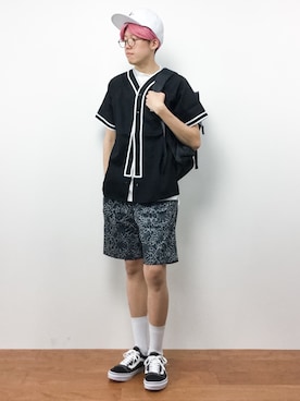 「Kinetics（キネティクス）のアイテム（パンツ）」を使った、まっこいさん（メンズ・176cm）の夏コーディネート