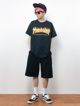 「MAGIC NUMBER（マジック ナンバー）のアイテム（帽子）」を使った、まっこいさん（メンズ・176cm）の夏コーディネート