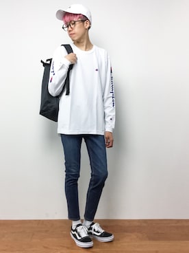 「UNDEFEATED (アンディフィーテッド)のアイテム」を使った、まっこいさん(メンズ・176cm)の夏コーディネート