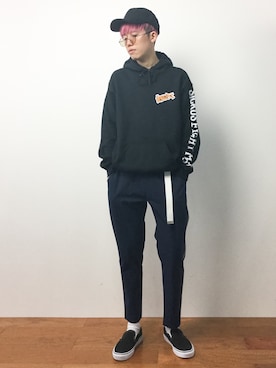 「CASPER JOHN（キャスパージョン）のアイテム（帽子）」を使った、まっこいさん（メンズ・176cm）の夏コーディネート