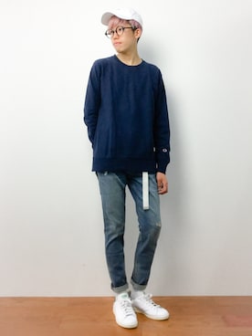 「chapter world（チャプターワールド）のアイテム（キャップ）」を使った、まっこいさん（メンズ・176cm）の夏コーディネート