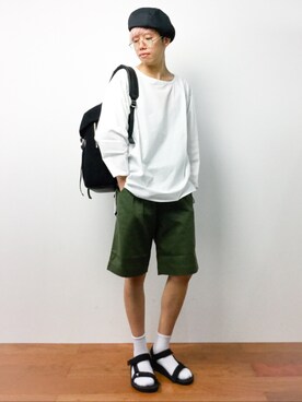 「wonderland（ワンダーランド）のアイテム（帽子）」を使った、まっこいさん（メンズ・176cm）の夏コーディネート
