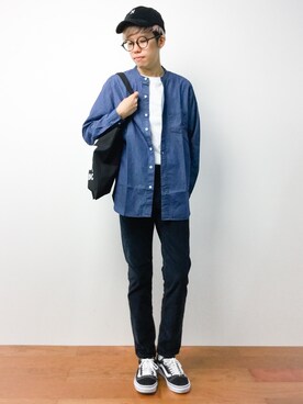 「UP START（アップスタート）のアイテム（帽子）」を使った、まっこいさん（メンズ・176cm）の夏コーディネート