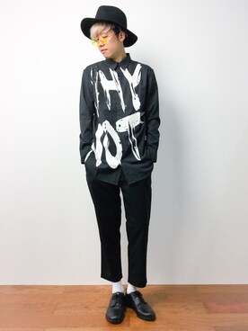 「BLACK by VANQUISH（ブラックバイバンキッシュ）のアイテム（ハット）」を使った、まっこいさん（メンズ・176cm）の夏コーディネート