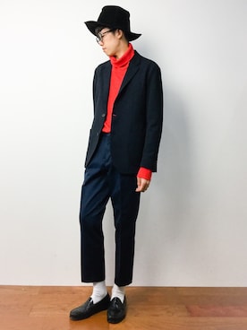 「koe（コエ）のアイテム（帽子）」を使った、まっこいさん（メンズ・176cm）の秋コーディネート