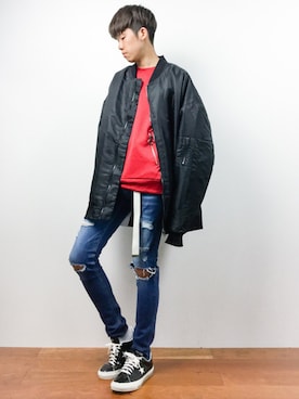 「アイテム（ジャージ）」を使った、まっこいさん（メンズ・176cm・20代）の秋コーディネート