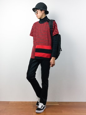 「C6（シーシックス）のアイテム（バッグ）」を使った、まっこいさん（メンズ・176cm）の秋コーディネート