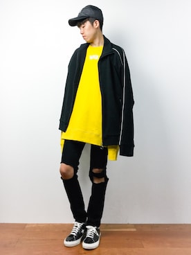 「C.E（シーイー）のアイテム（ハット）」を使った、まっこいさん（メンズ・176cm）の秋コーディネート