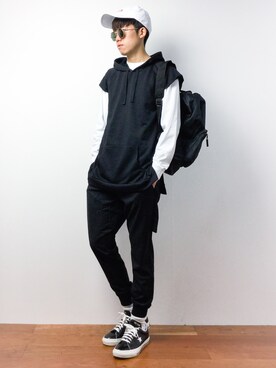 「DETAILS（ディテールズ）のアイテム（パンツ）」を使った、まっこいさん（メンズ・176cm）の秋コーディネート