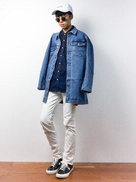 「GUILD PRIME（ギルドプライム）のアイテム（帽子）」を使った、まっこいさん（メンズ・176cm）の秋コーディネート