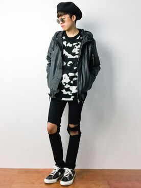 「CHEAP MONDAY（チープマンデイ）のアイテム（ニット/セーター）」を使った、まっこいさん（メンズ・176cm）の秋コーディネート