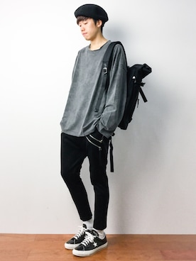 「BEAMS（ビームス）のアイテム（ハンチング/ベレー帽）」を使った、まっこいさん（メンズ・176cm）の秋コーディネート