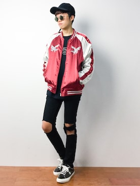 「SEVENDAYS=SUNDAY（セブンデイズサンデイ）のアイテム（その他アウター）」を使った、まっこいさん（メンズ・176cm）の秋コーディネート