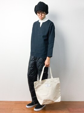 「hALON（アーロン）のアイテム（帽子）」を使った、まっこいさん（メンズ・176cm）の秋コーディネート