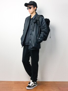 「LE JUN（ルジュン）のアイテム（帽子）」を使った、まっこいさん（メンズ・176cm）の秋コーディネート