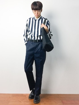 「Steven Alan（スティーブンアラン）のアイテム（チノパンツ）」を使った、まっこいさん（メンズ・176cm）の秋コーディネート
