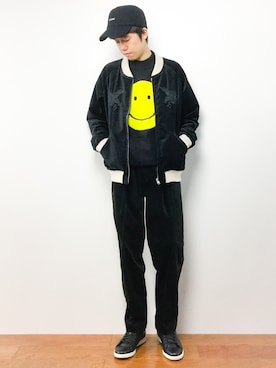 「MONKEY TIME（モンキータイム）のアイテム（ブルゾン）」を使った、まっこいさん（メンズ・176cm）の秋コーディネート