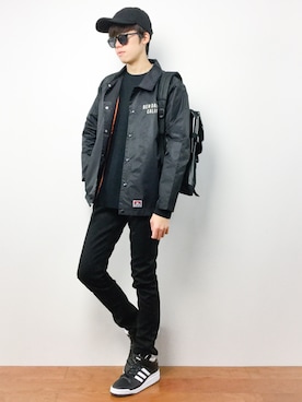 「adidas（アディダス）のアイテム（スウェット）」を使った、まっこいさん（メンズ・176cm）の秋コーディネート