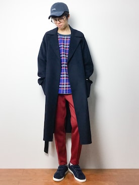 「原宿」｜「アイテム（その他アウター）」を使った、まっこいさん（メンズ・176cm）の秋コーディネート