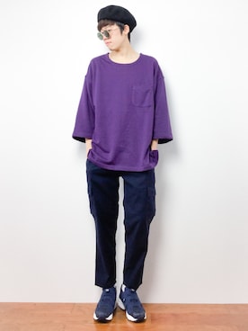 「unrelaxing（アンリラクシング）のアイテム（ハンチング/ベレー帽）」を使った、まっこいさん（メンズ・176cm）の秋コーディネート