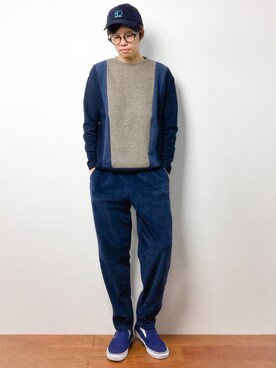 「417 EDIFICE（フォーワンセブンエディフィス）のアイテム（スウェット）」を使った、まっこいさん（メンズ・176cm）の秋コーディネート