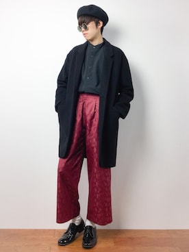 「HARE（ハレ）のアイテム（ハンチング/ベレー帽）」を使った、まっこいさん（メンズ・176cm）の秋コーディネート