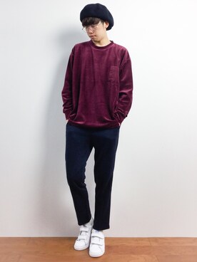 「RACAL（ラカル）のアイテム（ハンチング/ベレー帽）」を使った、まっこいさん（メンズ・176cm）の秋コーディネート