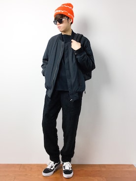 「MONKEY TIME（モンキータイム）のアイテム（ブルゾン）」を使った、まっこいさん（メンズ・176cm）の秋コーディネート