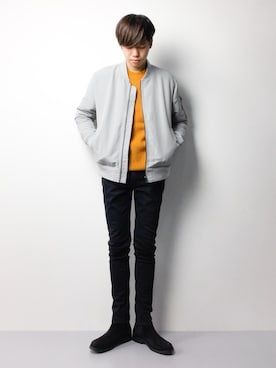 「アイテム（MA-1）」を使った、まっこいさん（メンズ・176cm・20代）の秋コーディネート
