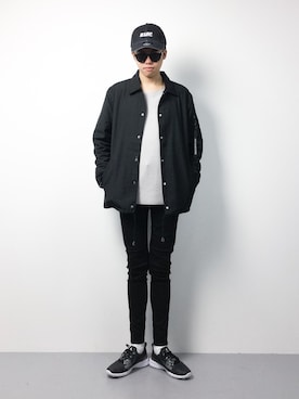 「アイテム（MA-1）」を使った、まっこいさん（メンズ・176cm・20代）の秋コーディネート