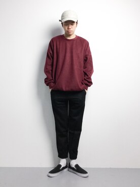 「CASPER JOHN AIVER（キャスパージョンアイバー）のアイテム（スウェット）」を使った、まっこいさん（メンズ・176cm）の冬コーディネート