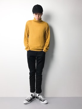 「unrelaxing（アンリラクシング）のアイテム（パンツ）」を使った、まっこいさん（メンズ・176cm）の冬コーディネート