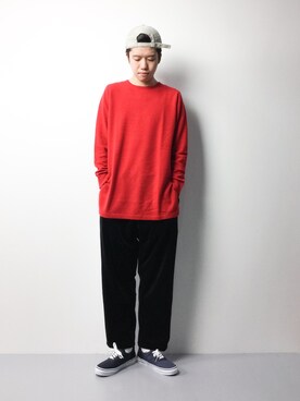 「CASPER JOHN AIVER（キャスパージョンアイバー）のアイテム（パンツ）」を使った、まっこいさん（メンズ・176cm）の冬コーディネート