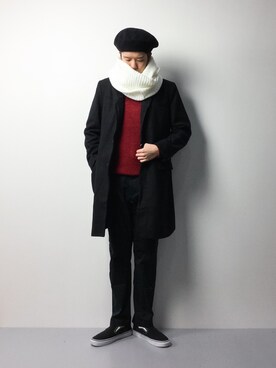 「SHIPS JET BLUE（シップスジェットブルー）のアイテム（ハンチング/ベレー帽）」を使った、まっこいさん（メンズ・176cm）の冬コーディネート