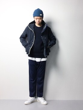 「417 EDIFICE（フォーワンセブンエディフィス）のアイテム（マウンテンパーカー）」を使った、まっこいさん（メンズ・176cm）の冬コーディネート