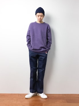 「MONKEY TIME（モンキータイム）のアイテム（スウェット）」を使った、まっこいさん（メンズ・176cm）の冬コーディネート