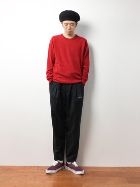 「BEAUTY&YOUTH UNITED ARROWS（ビューティーアンドユースユナイテッドアローズ）のBY バスク ベレー帽◆（ハンチング/ベレー帽）」を使った、まっこいさん（メンズ・176cm）の冬コーディネート