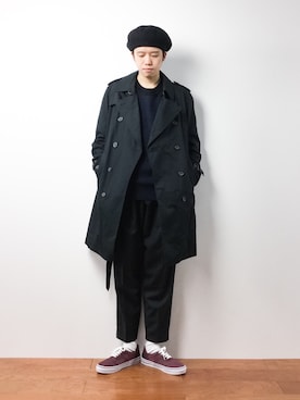 「BEAUTY&YOUTH UNITED ARROWS（ビューティーアンドユースユナイテッドアローズ）のBY バスク ベレー帽◆（ハンチング/ベレー帽）」を使った、まっこいさん（メンズ・176cm）の冬コーディネート
