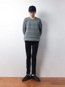 「koe（コエ）のアイテム（帽子）」を使った、まっこいさん（メンズ・176cm）の冬コーディネート