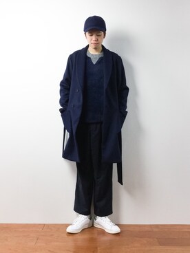 「koe（コエ）のアイテム（帽子）」を使った、まっこいさん（メンズ・176cm）の冬コーディネート