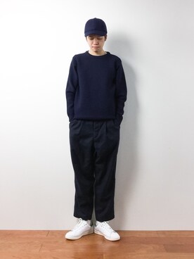 「koe（コエ）のアイテム（帽子）」を使った、まっこいさん（メンズ・176cm）の冬コーディネート