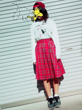 「FLYING TIGERS（フライングタイガー）のアイテム（キャップ）」を使った、NANAMINさん（レディース・155cm）の秋コーディネート