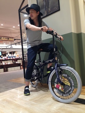 「自転車スタイル」｜purinさん（メンズ・173cm）の春コーディネート