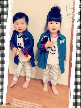 「ANAP（アナップ）のアイテム（ジャケット/アウター）」を使った、☆twins☆彡さん（キッズ・90cm）の春コーディネート