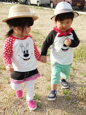 「西松屋」｜「アイテム（財布/小物）」を使った、☆twins☆彡さん（キッズ・90cm）の春コーディネート