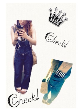 「CECIL McBEE（セシルマクビー）のアイテム（サロペット/オーバーオール）」を使った、mi_さん（レディース・153cm）の夏コーディネート