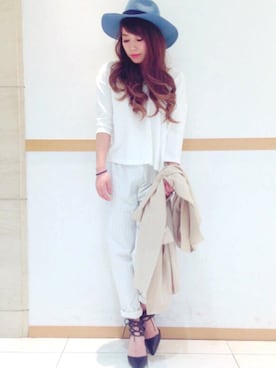 「CECIL McBEE（セシルマクビー）のアイテム（チェスターコート）」を使った、mi_さん（レディース・153cm）の春コーディネート