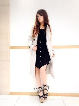 「CECIL McBEE（セシルマクビー）のアイテム（トレンチコート）」を使った、mi_さん（レディース・153cm）の春コーディネート