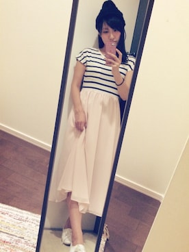 「one after another NICE CLAUP（ワンアフターアナザーナイスクラップ）のアイテム（ニットキャップ/ビーニー）」を使った、cohiroさん（レディース・160cm）の夏コーディネート