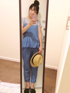 「A part by（アパートバイ）のアイテム（オールインワン・サロペット）」を使った、cohiroさん（レディース・160cm）の夏コーディネート